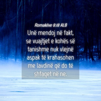 Picture 04 - Romakëve 8:18 ALB - Unë mendoj në fakt, se vuajtjet e kohës së - Bible Verse Picture