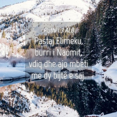 Picture 04 - Ruthi 1:3 ALB - Pastaj Elimeku, burri i Naomit, vdiq dhe ajo - Bible Verse Picture