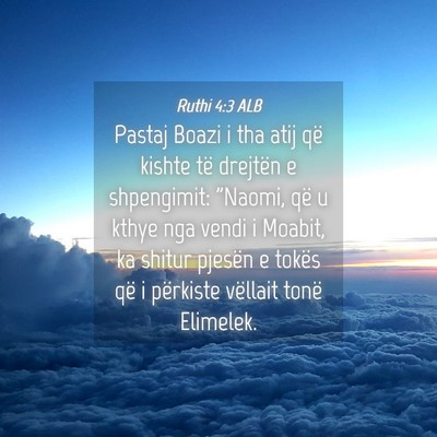 Picture 04 - Ruthi 4:3 ALB - Pastaj Boazi i tha atij që kishte të drejtën e - Bible Verse Picture