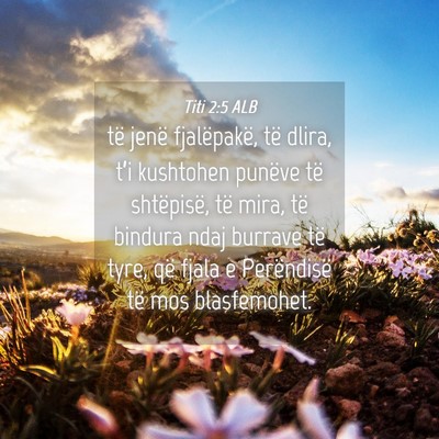Picture 04 - Titi 2:5 ALB - të jenë fjalëpakë, të dlira, t’i kushtohen - Bible Verse Picture