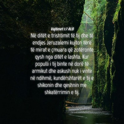 Picture 04 - Vajtimet 1:7 ALB - Në ditët e trishtimit të tij dhe të endjes - Bible Verse Picture