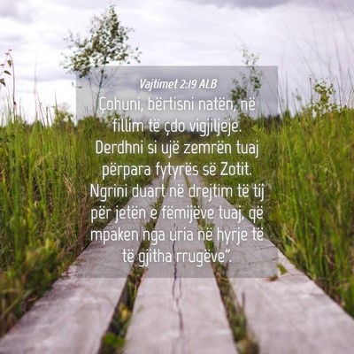 Picture 04 - Vajtimet 2:19 ALB - Çohuni, bërtisni natën, në fillim të çdo - Bible Verse Picture