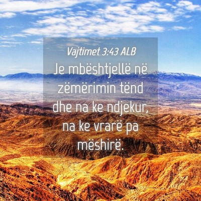 Picture 04 - Vajtimet 3:43 ALB - Je mbështjellë në zëmërimin tënd dhe na ke - Bible Verse Picture