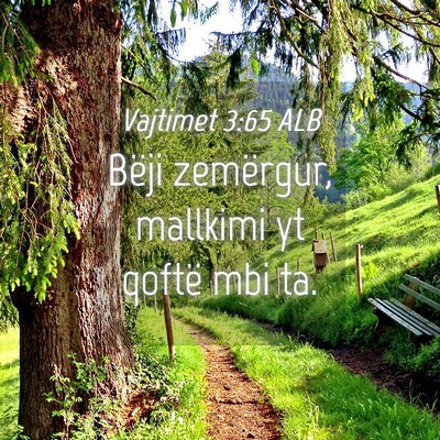 Picture 04 - Vajtimet 3:65 ALB - Bëji zemërgur, mallkimi yt qoftë mbi - Bible Verse Picture