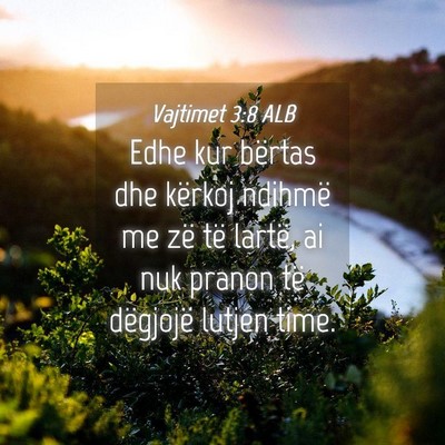 Picture 04 - Vajtimet 3:8 ALB - Edhe kur bërtas dhe kërkoj ndihmë me zë të - Bible Verse Picture