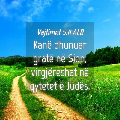 Picture 04 - Vajtimet 5:11 ALB - Kanë dhunuar gratë në Sion, virgjëreshat në - Bible Verse Picture