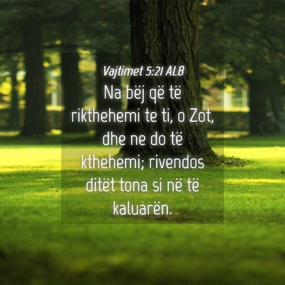Picture 04 - Vajtimet 5:21 ALB - Na bëj që të rikthehemi te ti, o Zot, dhe ne - Bible Verse Picture