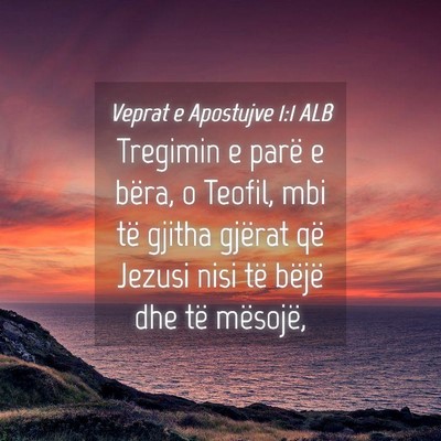 Picture 04 - Veprat e Apostujve 1:1 ALB - Tregimin e parë e bëra, o Teofil, mbi të - Bible Verse Picture