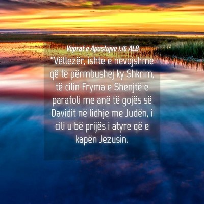 Picture 04 - Veprat e Apostujve 1:16 ALB - “Vëllezër, ishte e nevojshme që të - Bible Verse Picture