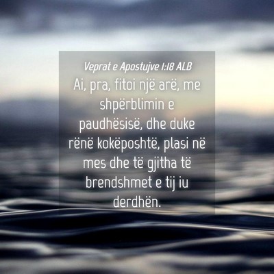Picture 04 - Veprat e Apostujve 1:18 ALB - Ai, pra, fitoi një arë, me shpërblimin e - Bible Verse Picture