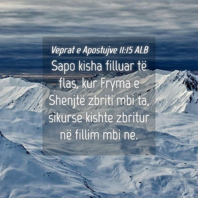 Picture 04 - Veprat e Apostujve 11:15 ALB - Sapo kisha filluar të flas, kur Fryma e Shenjtë - Bible Verse Picture