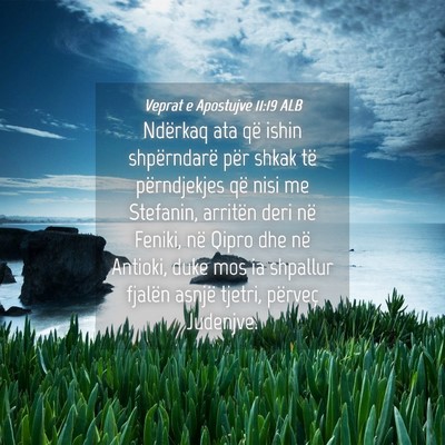 Picture 04 - Veprat e Apostujve 11:19 ALB - Ndërkaq ata që ishin shpërndarë për shkak - Bible Verse Picture