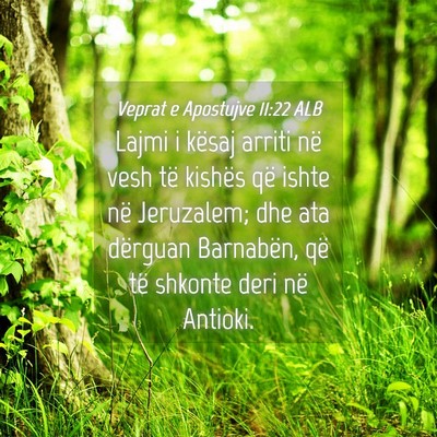 Picture 04 - Veprat e Apostujve 11:22 ALB - Lajmi i kësaj arriti në vesh të kishës që - Bible Verse Picture