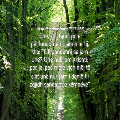 Picture 04 - Veprat e Apostujve 13:25 ALB - Dhe, kur Gjoni po e përfundonte misionin e tij, - Bible Verse Picture