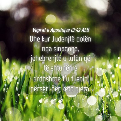 Picture 04 - Veprat e Apostujve 13:42 ALB - Dhe kur Judenjtë dolën nga sinagoga, - Bible Verse Picture