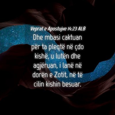 Picture 04 - Veprat e Apostujve 14:23 ALB - Dhe mbasi caktuan për ta pleqtë në çdo - Bible Verse Picture