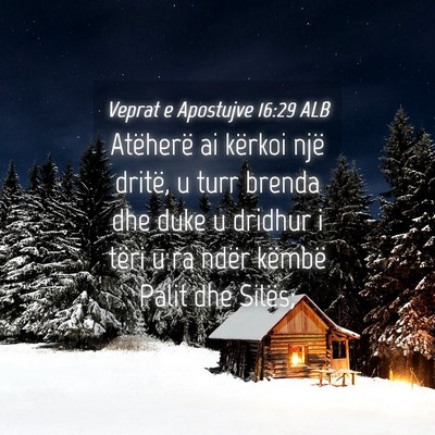 Picture 04 - Veprat e Apostujve 16:29 ALB - Atëherë ai kërkoi një dritë, u turr brenda - Bible Verse Picture
