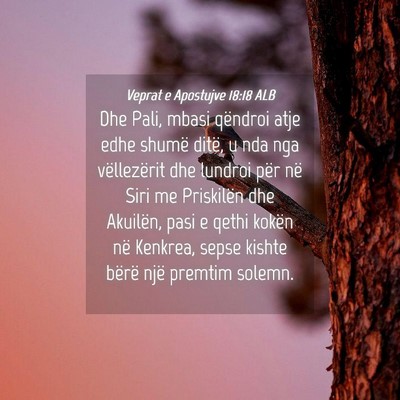 Picture 04 - Veprat e Apostujve 18:18 ALB - Dhe Pali, mbasi qëndroi atje edhe shumë ditë, - Bible Verse Picture