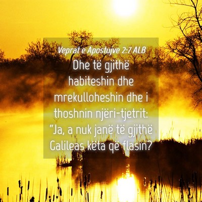 Picture 04 - Veprat e Apostujve 2:7 ALB - Dhe të gjithë habiteshin dhe mrekulloheshin dhe - Bible Verse Picture