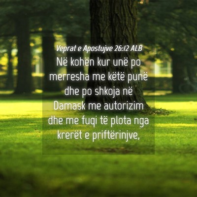 Picture 04 - Veprat e Apostujve 26:12 ALB - Në kohën kur unë po merresha me këtë punë - Bible Verse Picture
