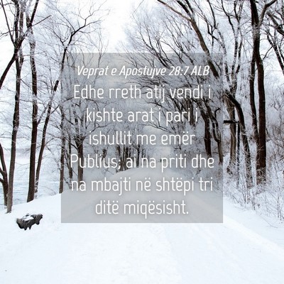 Picture 04 - Veprat e Apostujve 28:7 ALB - Edhe rreth atij vendi i kishte arat i pari i - Bible Verse Picture