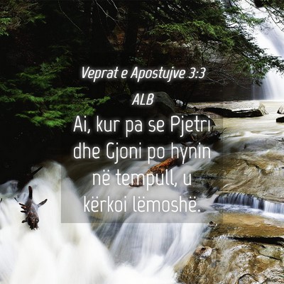 Picture 04 - Veprat e Apostujve 3:3 ALB - Ai, kur pa se Pjetri dhe Gjoni po hynin në - Bible Verse Picture