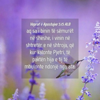 Picture 04 - Veprat e Apostujve 5:15 ALB - aq sa i binin të sëmurët në sheshe, i vinin - Bible Verse Picture