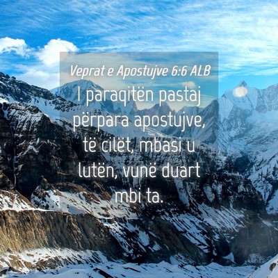 Picture 04 - Veprat e Apostujve 6:6 ALB - I paraqitën pastaj përpara apostujve, të - Bible Verse Picture