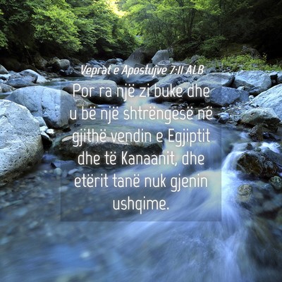 Picture 04 - Veprat e Apostujve 7:11 ALB - Por ra një zi buke dhe u bë një shtrëngesë - Bible Verse Picture