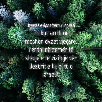 Picture 04 - Veprat e Apostujve 7:23 ALB - Po kur arriti në moshën dyzet vjeçare, i erdhi - Bible Verse Picture