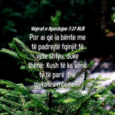 Picture 04 - Veprat e Apostujve 7:27 ALB - Por ai që ia bënte me të padrejtë fqinjit të - Bible Verse Picture