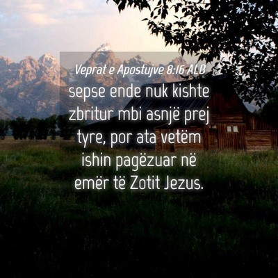Picture 04 - Veprat e Apostujve 8:16 ALB - sepse ende nuk kishte zbritur mbi asnjë prej - Bible Verse Picture