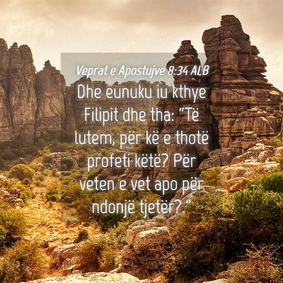 Picture 04 - Veprat e Apostujve 8:34 ALB - Dhe eunuku iu kthye Filipit dhe tha: “Të - Bible Verse Picture
