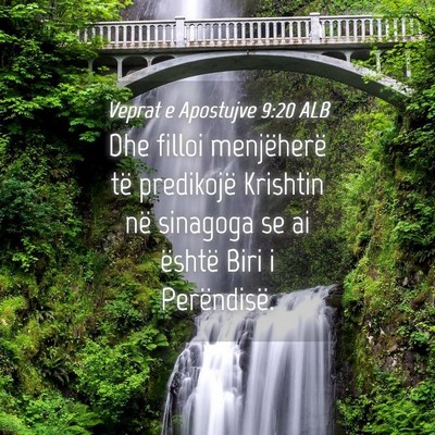 Picture 04 - Veprat e Apostujve 9:20 ALB - Dhe filloi menjëherë të predikojë Krishtin - Bible Verse Picture