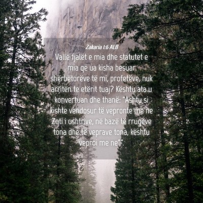 Picture 04 - Zakaria 1:6 ALB - Vallë fjalët e mia dhe statutet e mia që ua - Bible Verse Picture