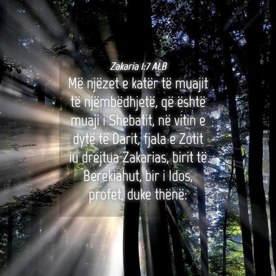 Picture 04 - Zakaria 1:7 ALB - Më njëzet e katër të muajit të - Bible Verse Picture