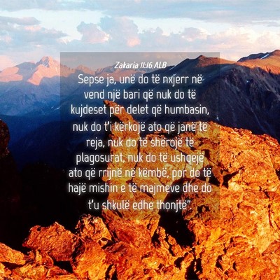 Picture 04 - Zakaria 11:16 ALB - Sepse ja, unë do të nxjerr në vend një bari - Bible Verse Picture