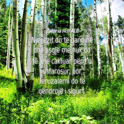 Picture 04 - Zakaria 14:11 ALB - Njerëzit do të banojnë dhe asgjë më nuk do - Bible Verse Picture