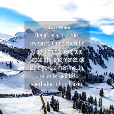 Picture 04 - Zakaria 3:8 ALB - Dëgjo, pra, o Jozue, kryeprift, ti dhe shokët e - Bible Verse Picture