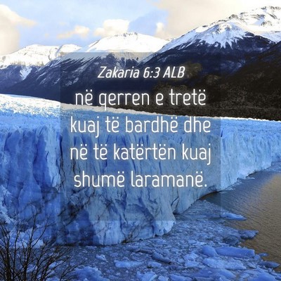 Picture 04 - Zakaria 6:3 ALB - në qerren e tretë kuaj të bardhë dhe në të - Bible Verse Picture