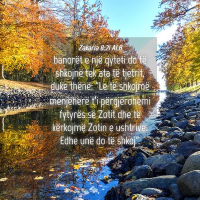 Picture 04 - Zakaria 8:21 ALB - banorët e një qyteti do të shkojnë tek ata - Bible Verse Picture