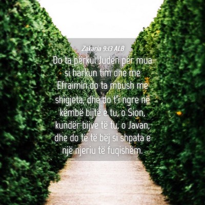 Picture 04 - Zakaria 9:13 ALB - Do ta përkul Judën për mua si harkun tim dhe - Bible Verse Picture