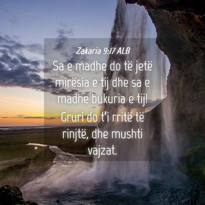 Picture 04 - Zakaria 9:17 ALB - Sa e madhe do të jetë mirësia e tij dhe sa e - Bible Verse Picture