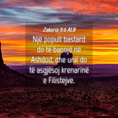 Picture 04 - Zakaria 9:6 ALB - Një popull bastard do të banojë në Ashdod, - Bible Verse Picture