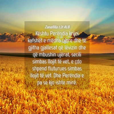 Picture 04 - Zanafilla 1:21 ALB - Kështu Perëndia krijoi kafshët e mëdha ujore - Bible Verse Picture