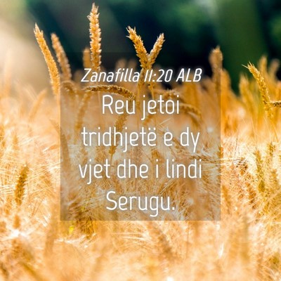 Picture 04 - Zanafilla 11:20 ALB - Reu jetoi tridhjetë e dy vjet dhe i lindi - Bible Verse Picture