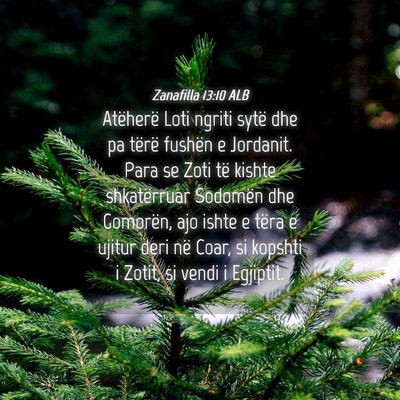 Picture 04 - Zanafilla 13:10 ALB - Atëherë Loti ngriti sytë dhe pa tërë fushën - Bible Verse Picture