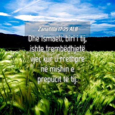 Picture 04 - Zanafilla 17:25 ALB - Dhe Ismaeli, biri i tij, ishte trembëdhjetë - Bible Verse Picture