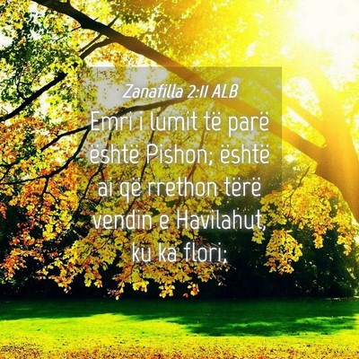 Picture 04 - Zanafilla 2:11 ALB - Emri i lumit të parë është Pishon; është ai - Bible Verse Picture