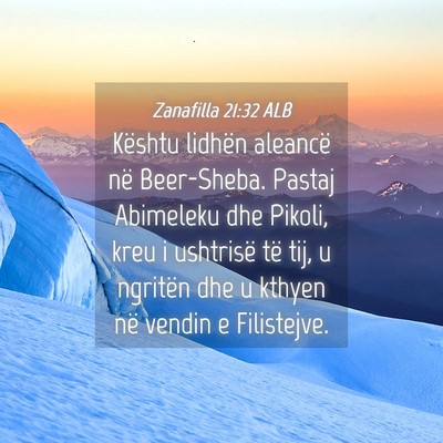Picture 04 - Zanafilla 21:32 ALB - Kështu lidhën aleancë në Beer-Sheba. Pastaj - Bible Verse Picture